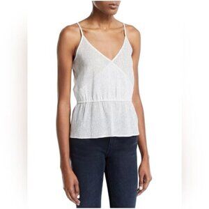 7 for All Mankind silk and metallic wrap elastic waist cami white medium